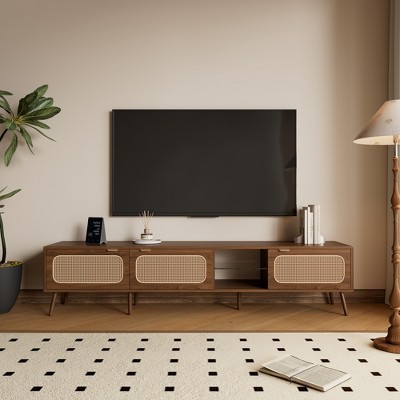 LOVSON 78" TV Stand for 75/80/85 inch TV, Console with Ample Storage for Living Room, Bedroom, Entertainment Center with Open Shelf