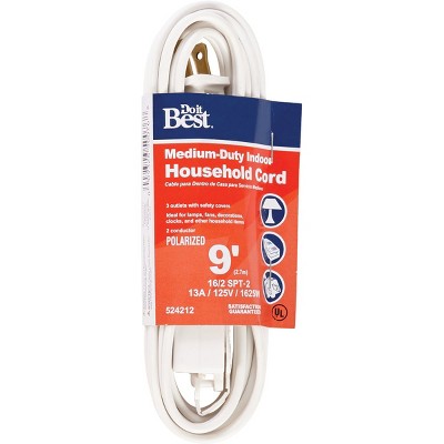 Do it Best  9 Ft. 16/2 White Cube Tap Extension Cord IN-PT2162-09X-WH