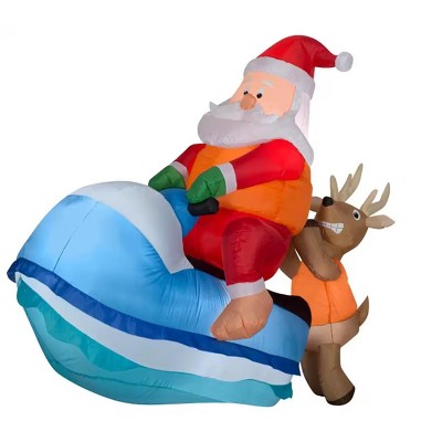 5FT Pre-Lit LED Santa Water Sleigh Christmas Inflatable Decoration