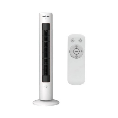 Hurricane Triple Action Indoor Tower Fan, 40 Inch Air Enhancing Electric Cooling Fan with Aromatherapy Diffuser and Remote Control, White
