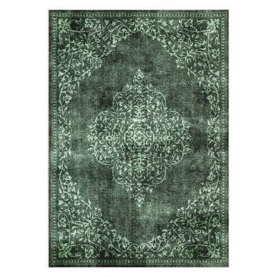 Vintage Floral Pattern Area Rug Machine Washable, for Living Room, Non Slip Rugs for Bedroom, Carpet for Office Dining Room