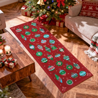 Christmas Area Rug for Living Room Bedroom Large Washable Xmas Rugs