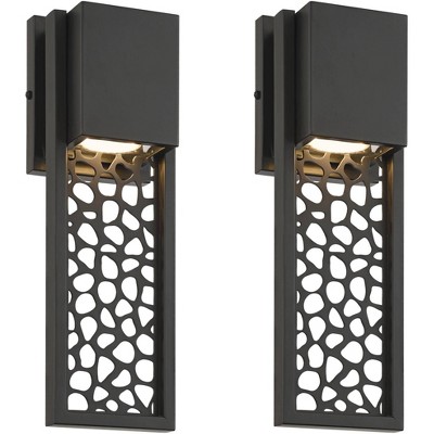 Possini Euro Design Possini Euro Miele 16" High Matte Black Wall Sconce Set of 2