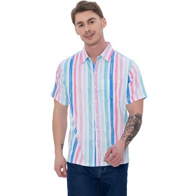 HAPPY BAY Men's Hawaiian Shirt Fashion Button Down Short Sleeves Holidays Aloha Party Casual Tops Summer Beaches Shirts for Men