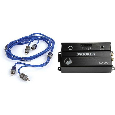 Kicker 47KEYLOC Key Series Smart Powered Line-Out Converter & 46KI22 2 Meter 2-Channel Signal Cable
