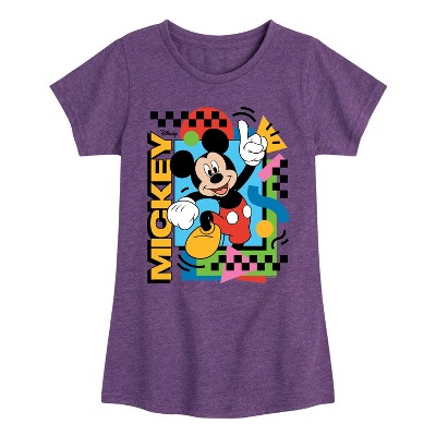 Girls' - Disney - Mickey 90s Nostalgia Fitted Short Sleeve Graphic T-Shirt