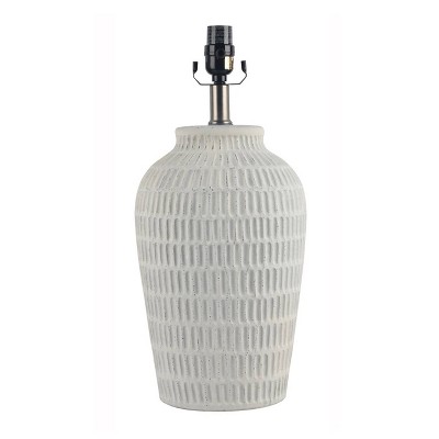Large Ceramic Textured Table Lamp Base White - Threshold™: Modern Accent Lighting, ETL Listed