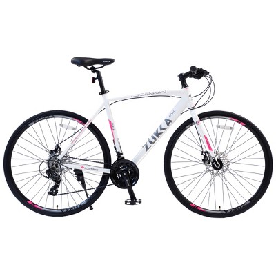 RISOKEYS 700C Road Bike,3 x 8/24 Speeds Bicycle, Flat Handle Bar, Aluminium Alloy Frame, Disc Brake,Adult Bike,for Racing,Commuter