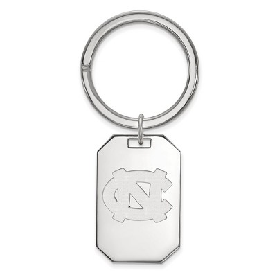 Black Bow Jewelry Sterling Silver North Carolina Tar Heels NCAA Key Chain