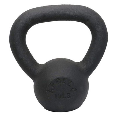 NAYSAYE Kettlebell 10LB Solid Cast Iron for Strength Training and Muscle Building Flat Bottom for Home Gym, Black, 9.18"*6"*6"