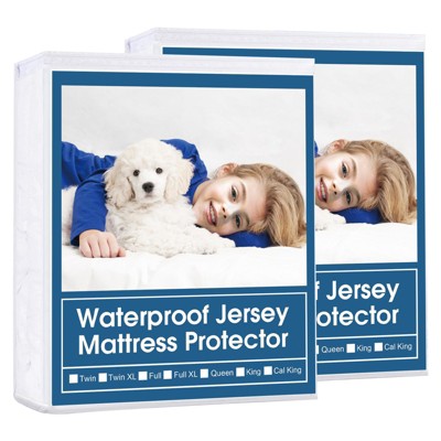 Aoibox Waterproof Twin XL Mattress Protector 2 Pack Noiseless Breathable Fitted Sheet Pad Cover Machine Washable 14 Inch