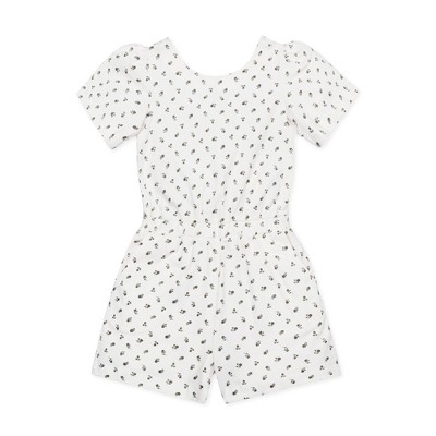 Hope & Henry Organic Girls' Flutter Sleeve Wrap Back Knit Romper, Infant