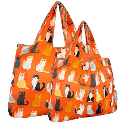 Wrapables Large & Small Foldable Tote Nylon Reusable Grocery Bags