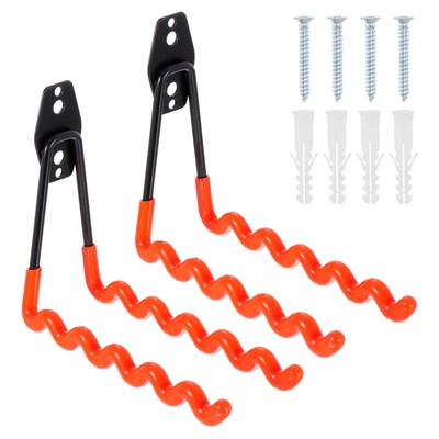 Unique Bargains Heavy Duty Garage Garden Storage Utility J Hooks 7.8" x 6.3" 2 Pcs