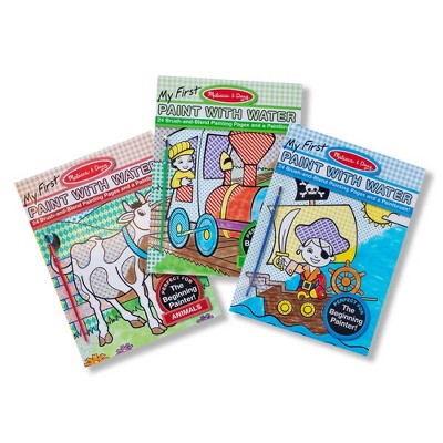 Melissa & Doug My First Paint With Water Activity Books Set - Animals, Vehicles, and Pirates