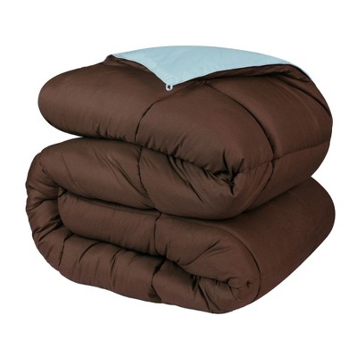 Brushed Microfiber Reversible Comforter Medium Weight Down Alternative Bedding by Blue Nile Mills