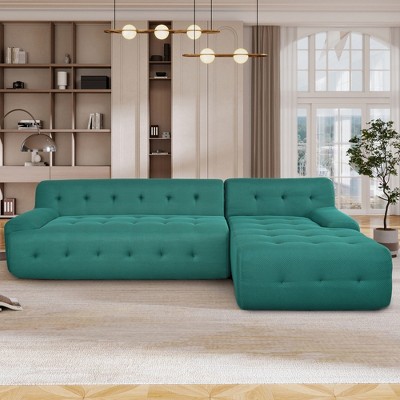 Modern Large L-Shaped Modular Sofa, Minimalist Style 2-Piece Set with Free Combinations - ModernLuxe