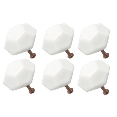 Unique Bargains Ceramic DIY Corrosion-Resistant Dressing Table Cabinet Knob 6 Pcs