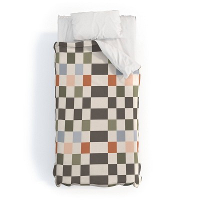 Deny Designs Carey Copeland Fall Checkerboard Duvet Cover Bedding Set