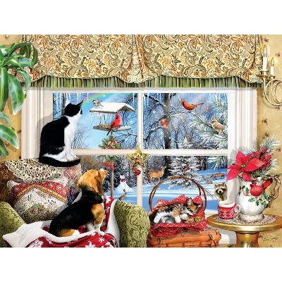 Sunsout Looking Through a Window 500 pc Christmas Jigsaw Puzzle 35233