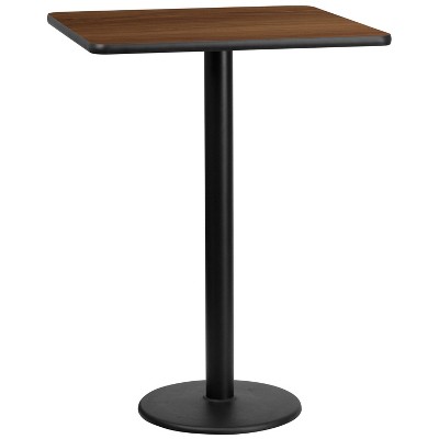 Emma and Oliver 30" Square Laminate Table Top with 18" Round Bar Height Table Base