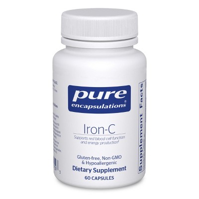 Pure Encapsulations Iron-C - 15 mg Iron - 175 mg Vitamin C - Red Blood Cell Support* - Energy Production - Gluten Free & Vegan - 60 Capsules