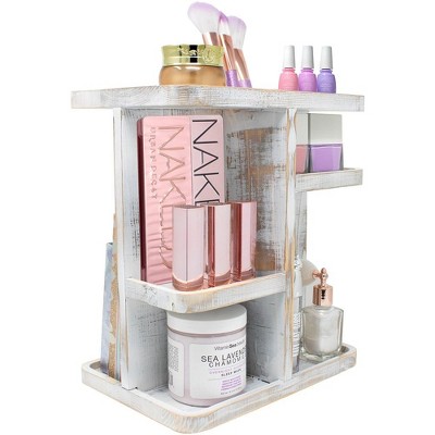 Sorbus 360° Bamboo Rotating Makeup Organizer - Multi-Function Storage Carousel stores Cosmetics, Skin Care, and more
