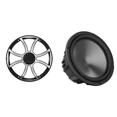 Wet Sounds REVO 10 FA S4 V3 - REVO Series 10" Free Air 4 Ohm V3 Subwoofer, Black and Wet Sounds REVO 10 XS-B-SS GRILLE V3 - Black & Stainless XS St...