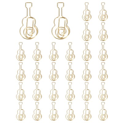 Unique Bargains Home Office Supplies Metal Guitar Shape Funny Cute Decorative Paper Clip 30 Pcs