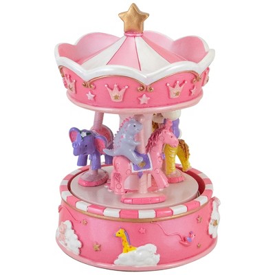 Northlight Children's Sleepy Time Animated Musical Carousel - 6.5" - Piink