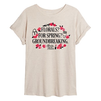 Women's - The Devil Wears Prada - Florals For Spring Oversized Graphic T-Shirt