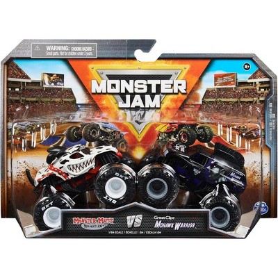 Monster Jam, Official Monster Mutt Dalmatian Vs. Mohawk Warrior Die-Cast Monster Trucks, 1:64 Scale,