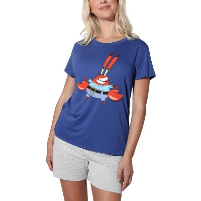 Women's Spongebob Mr. Krabs Pose Loose T-Shirt Royal
