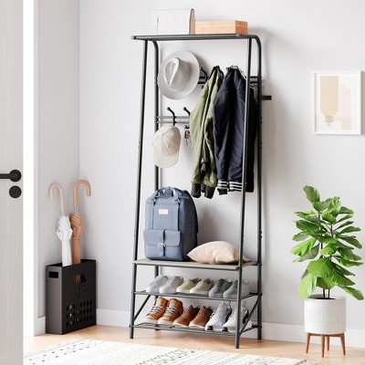 Multifunctional Entryway Hall Tree with Storage Bench – Wood-Look Accent Furniture