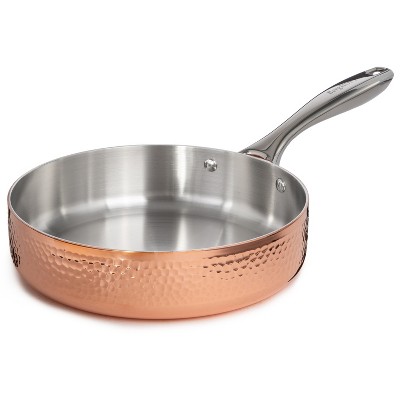 BergHOFF Vintage Tri-Ply Copper Deep Skillet, Hammered, Gold