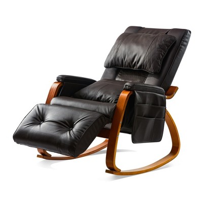 Massage Rocking Chair, Upholstered Glider Chair with Adjustable Footrest, Rocker Recliner Chair, Reading Chair for Living Room Bedroom Office