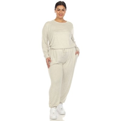 Women's 2 Piece Lounge Set Gray X Large - White Mark