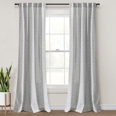 Lush Décor Hygge Modern Arrow Linen Look Window Curtain Panels Set