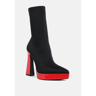 Rabha Contrasting Platform Detail Sock Boots Women