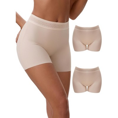 INSPIRE CHIC Women's High Waist Lace Trim Tummy Control Butt Lifter Thigh Slimmers 3 Pcs
