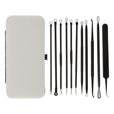 Unique Bargains Professional Durable Pimple Extractor Tool Kit Black 1 Set