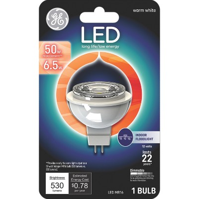 GE 50W MR16 Light Bulb Warm White