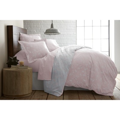 Southshore Fine Living Sweetbrier 3-Piece Cotton Duvet Cover Set Pastel Pink King / California King