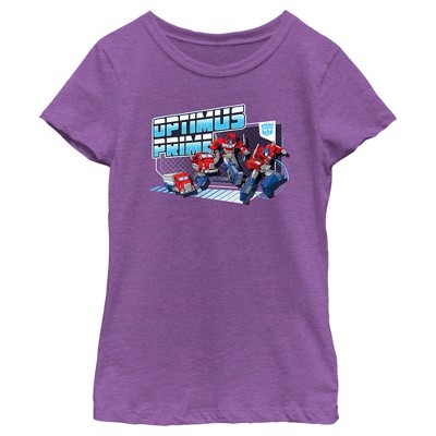 Girl's Transformers: EarthSpark Transforming Optimus Prime T-Shirt