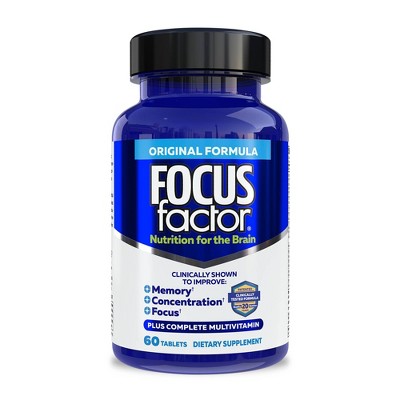 Focus Factor Brain Supplement & Complete Multivitamin for Memory, Concentration and Focus Tablets - 60ct