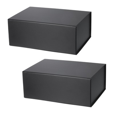 Unique Bargains Easy to Assemble Durable Cardboard Gift Box with Magnetic Lid 2 Pcs