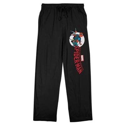 Your Friendly Neighborhood Spider-Man Web-Shooting Logo Adult Black Sleep Pajama Pants