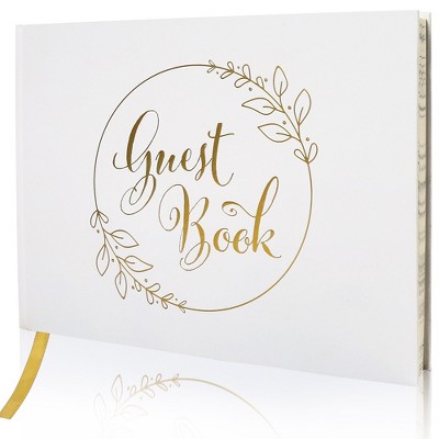LotFancy Wedding Guest Book, Personalized Guest Book Reception, 128 Pages Thick Paper