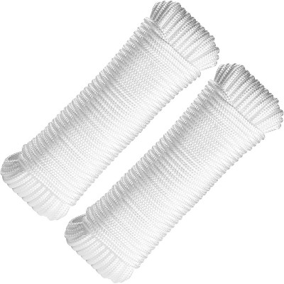 RamPro 1/4" Nylon Rope – Durable White Rope for Flagpole Replacement, Camping, Hiking, Laundry Line, Tie-Downs, Pulling, Swings & More Outdoors.