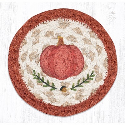 Earth Rugs Pumpkin Perfect Printed Coaster – Rustic Fall 5"x5" Square Drink Mat